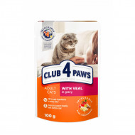 CLUB 4 PAWS ADULT CATS ΒΟΔΙΝΟ ΣΕ ΣΑΛΤΣΑ 100gr