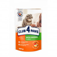 CLUB 4 PAWS ADULT CATS ΚΟΤΟΠΟΥΛΟ ΣΕ ΣΑΛΤΣΑ 100gr