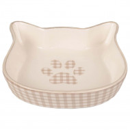 FEEDING BOWL CAT MYLO CERAMIC CAT FACE BEIGE/WHITE 12,5cm 220ml