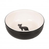 FEEDING BOWL CAT NALA CERAMIC BLACK/WHITE 13cm 310ml