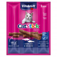 VITAKRAFT CAT-STICK MINI ΜΠΑΚΑΛΙΑΡΟΣ ΚΑΙ ΤΟΝΟΣ 18gr 3pcs