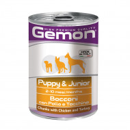 GEMON DOG CHUNKS WITH CHICKEN & TURKEY PUPPY & JUNIOR 415gr