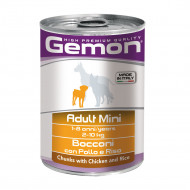 GEMON DOG CHUNKS WITH CHICKEΝ AND RICE ADULT MINI 415gr