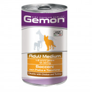 GEMON DOG CHUNKS WITH CHICKEN AND TURKEY ADULT MEDIUM 1,250gr