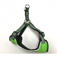 GOGET SOFT REFLECTIVE CHEST HARNESS NEON GREEN LARGE 2.5x66-81cm